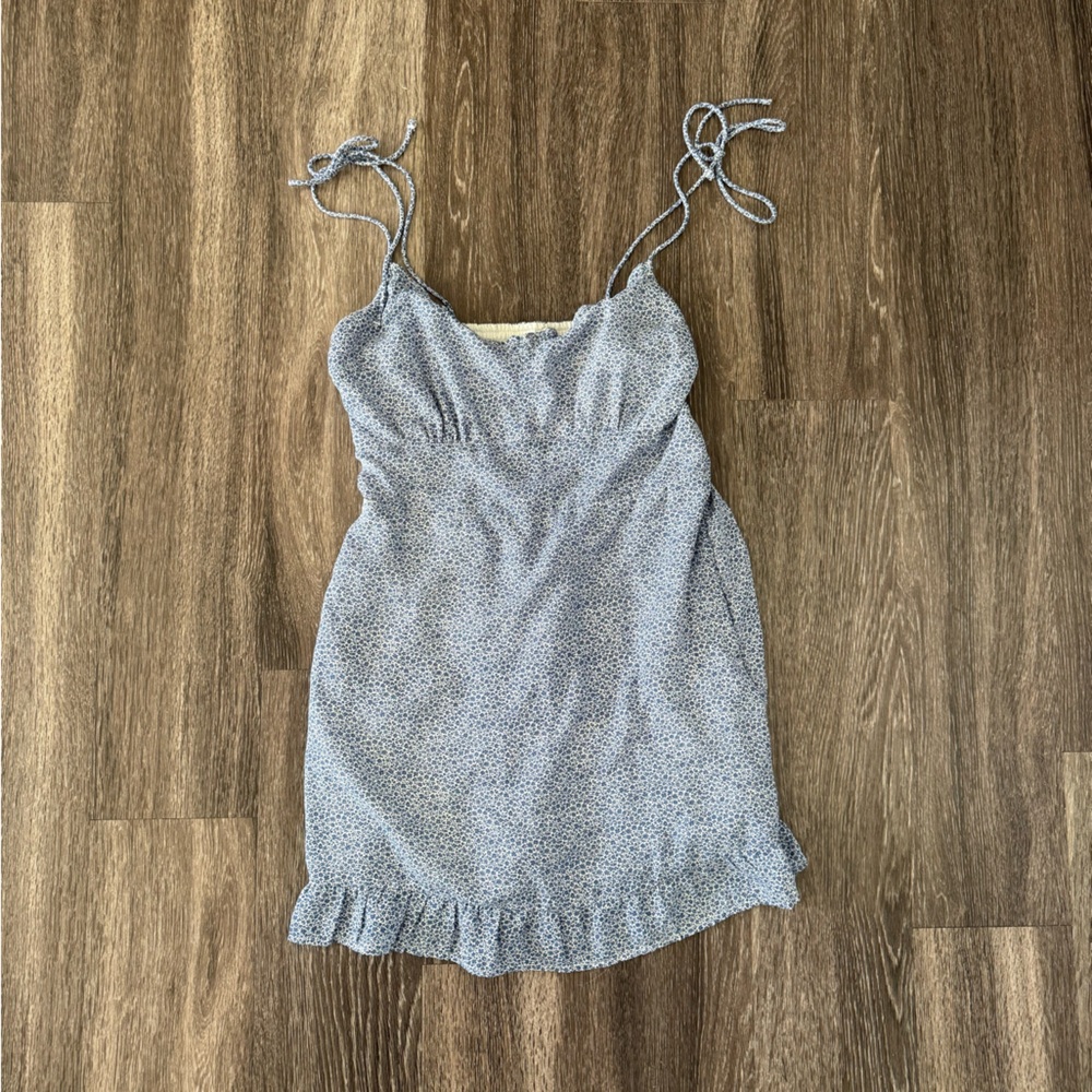 Abercrombie & Fitch Light Blue Patterned Mini Dress